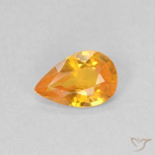 0.40ct 天然 杏橙 蓝宝石, 梨形, VS