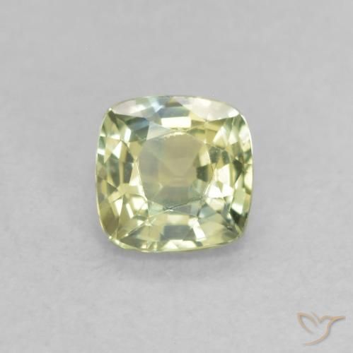 0.48ct 天然 黄绿色 蓝宝石, 软垫, VVS-VS