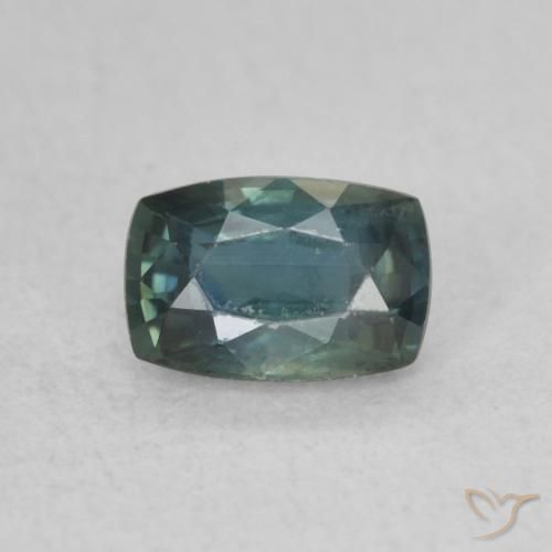 0.78ct 天然 深蓝绿色 蓝宝石, 软垫, VS