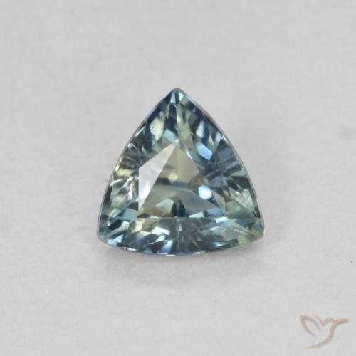 0.51ct 天然 青色 蓝宝石, 胖三角形, VS
