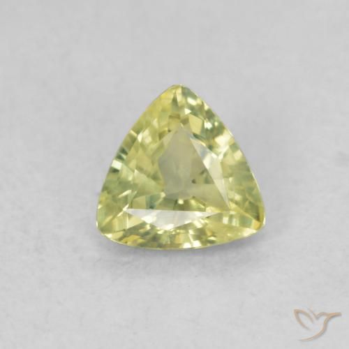 0.49ct 天然 黄绿色 蓝宝石, 胖三角形, VS