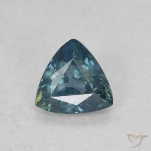 0.33ct 天然 青色 蓝宝石, 胖三角形, VS