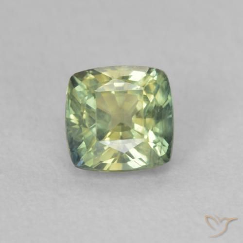 0.50ct 天然 黄绿色 蓝宝石, 软垫, VVS-VS