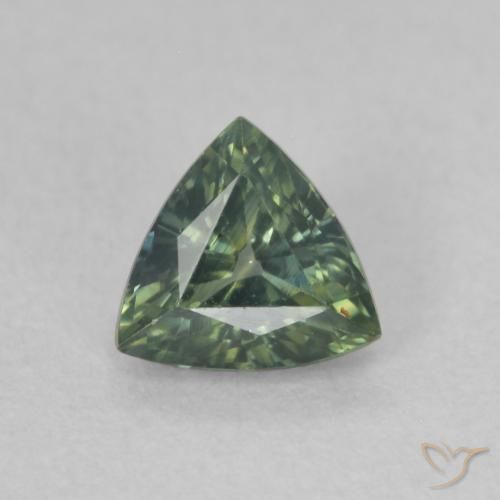 0.52ct 天然 绿色 蓝宝石, 胖三角形, VVS-VS