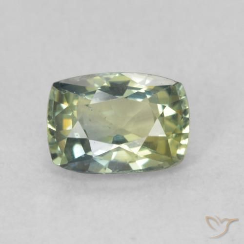 0.75ct 天然 黄绿色 蓝宝石, 软垫, VS