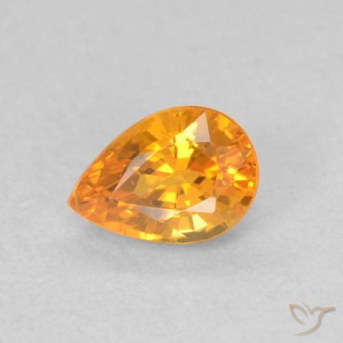 0.62ct 天然 杏橙 蓝宝石, 梨形, VS