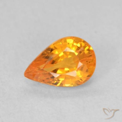 0.64ct 天然 中橙 蓝宝石, 梨形, VS