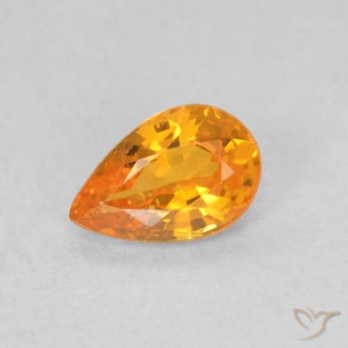 0.50ct 天然 亮橙色 蓝宝石, 梨形, VS
