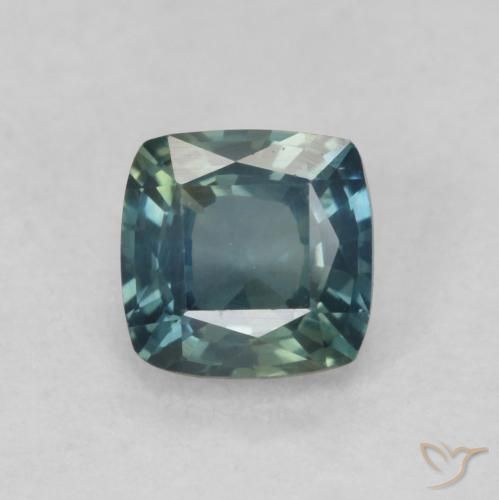 0.74ct 天然 中蓝绿色 蓝宝石, 软垫, VVS-VS