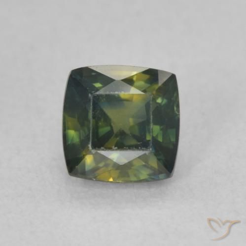 0.67ct 天然 黄绿色 蓝宝石, 软垫, VVS-VS