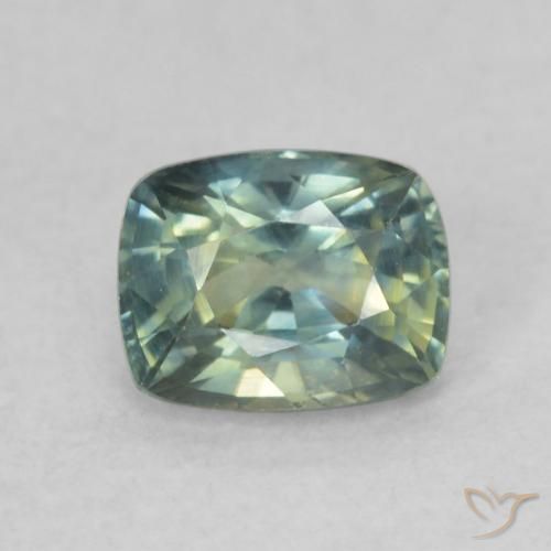 0.82ct 天然 蓝绿色 蓝宝石, 软垫, VVS-VS