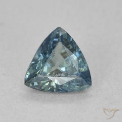 0.58ct 天然 青色 蓝宝石, 胖三角形, VS