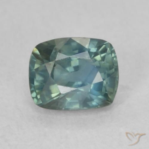 0.84ct 天然 青色 蓝宝石, 软垫, VS
