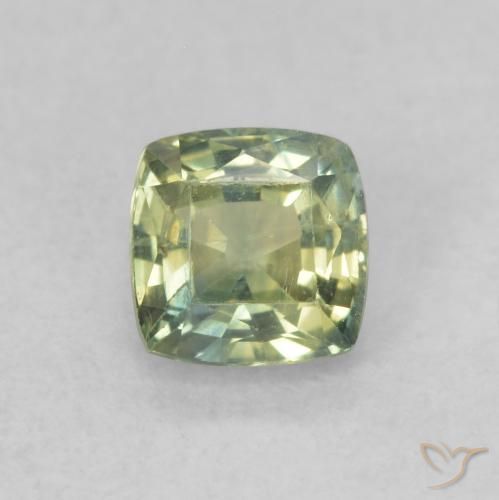 0.62ct 天然 黄绿色 蓝宝石, 软垫, VS