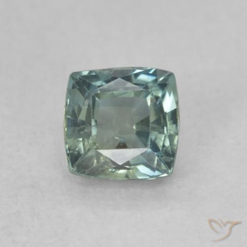 0.65ct 天然 蓝绿色 蓝宝石, 软垫, VS