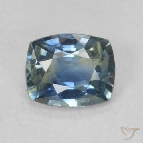 0.85ct 天然 青色 蓝宝石, 软垫, VS