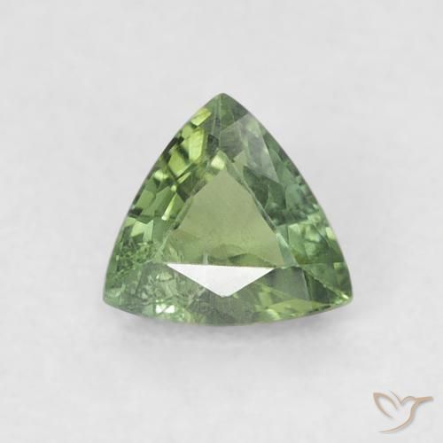 0.38ct 天然 中绿色 蓝宝石, 胖三角形, VS