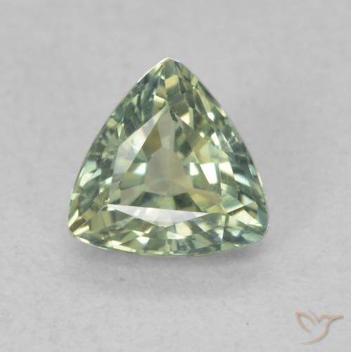 0.76ct 天然 浅鼠尾草绿色 蓝宝石, 胖三角形, VVS
