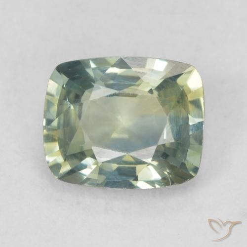 0.92ct 天然 黄绿色 蓝宝石, 软垫, VVS