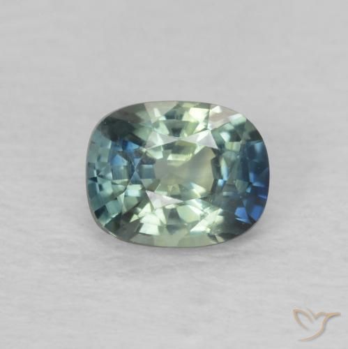 0.60ct 天然 青色 蓝宝石, 软垫, VVS-VS