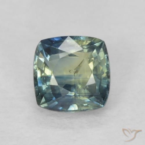 0.77ct 天然 中蓝绿色 蓝宝石, 软垫, VS-SI