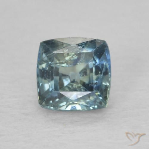 0.76ct 天然 蓝绿色 蓝宝石, 软垫, VS-SI