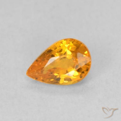 0.59ct 天然 亮橙色 蓝宝石, 梨形, VVS-VS