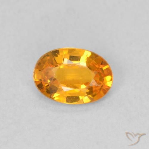 0.50ct 天然 亮橙色 蓝宝石, 椭圆形, VVS-VS