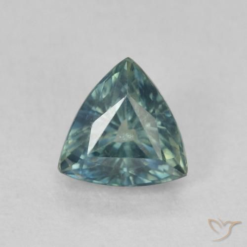 0.73ct 天然 Teal Blue 蓝宝石, 胖三角形, VS