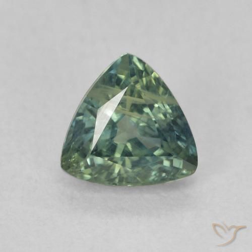 0.79ct 天然 蓝绿色 蓝宝石, 胖三角形, VS