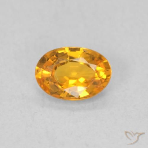 0.52ct 天然 杏橙 蓝宝石, 椭圆形, VS