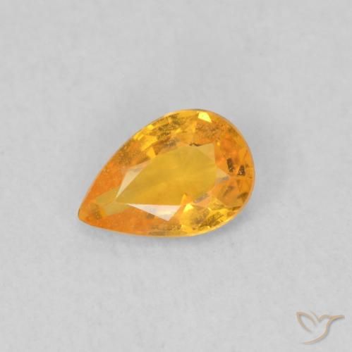 0.45ct 天然 中橙 蓝宝石, 梨形, VS