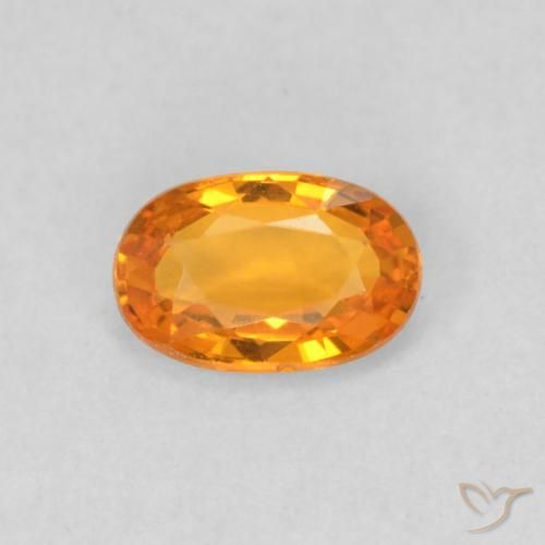 0.58ct 天然 中橙 蓝宝石, 椭圆形, VVS-VS