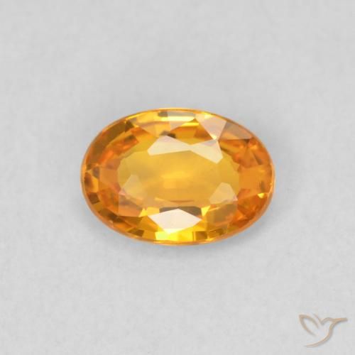 0.52ct 天然 亮橙色 蓝宝石, 椭圆形, VVS-VS