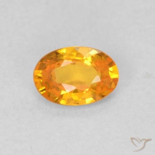 0.61ct 天然 亮橙色 蓝宝石, 椭圆形, VVS-VS