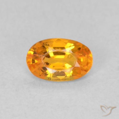 0.59ct 天然 亮橙色 蓝宝石, 椭圆形, VVS-VS
