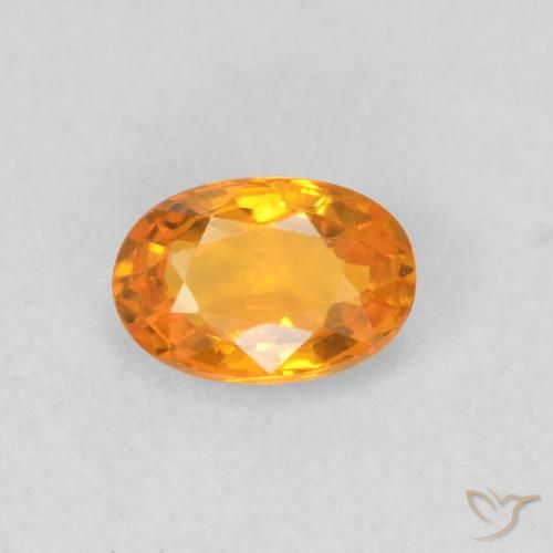 0.55ct 天然 中橙 蓝宝石, 椭圆形, VVS-VS