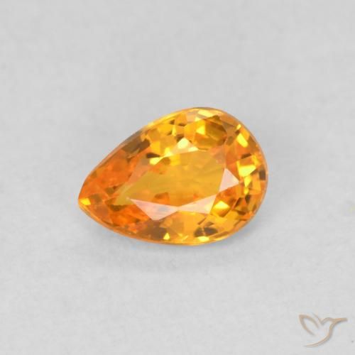 0.54ct 天然 亮橙色 蓝宝石, 梨形, VVS-VS