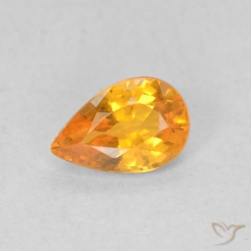 0.56ct 天然 亮橙色 蓝宝石, 梨形, VVS-VS