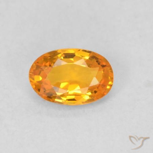 0.56ct 天然 亮橙色 蓝宝石, 椭圆形, VVS-VS