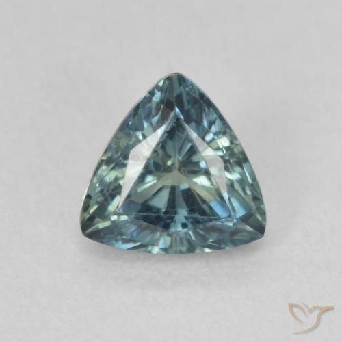 0.93ct 天然 Teal Blue 蓝宝石, 胖三角形, VS