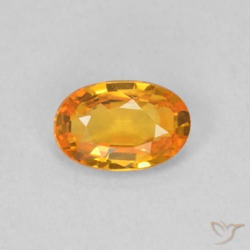 0.50ct 天然 杏橙 蓝宝石, 椭圆形, VVS-VS