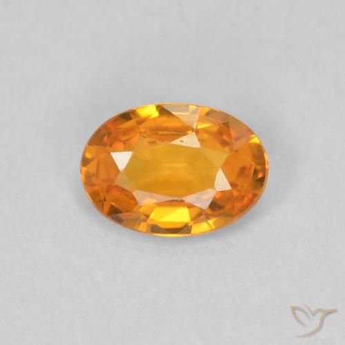 0.49ct 天然 亮橙色 蓝宝石, 椭圆形, VVS-VS