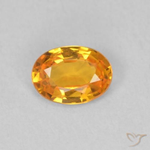0.54ct 天然 亮橙色 蓝宝石, 椭圆形, VVS-VS