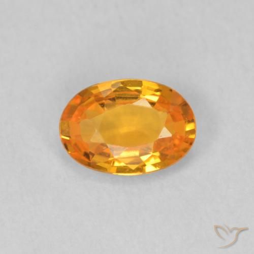 0.51ct 天然 亮橙色 蓝宝石, 椭圆形, VVS-VS
