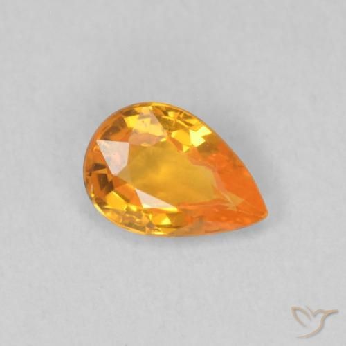 0.48ct 天然 亮橙色 蓝宝石, 梨形, VVS-VS