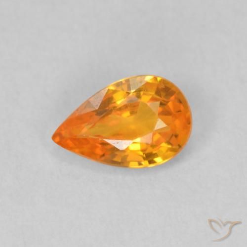 0.49ct 天然 亮橙色 蓝宝石, 梨形, VVS-VS