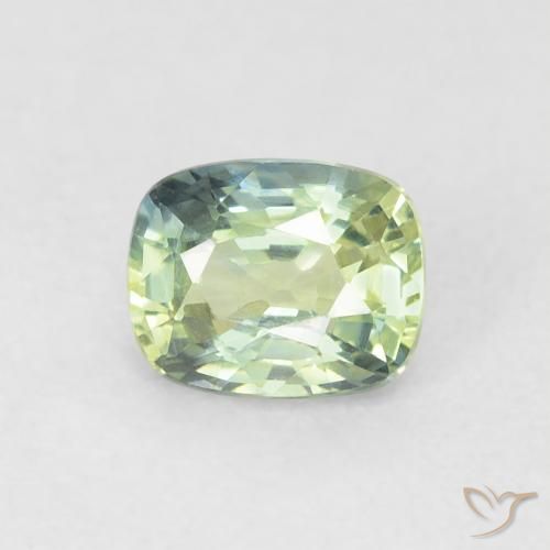 0.74ct 天然 非常浅的鼠尾草绿色 蓝宝石, 软垫, VVS-VS