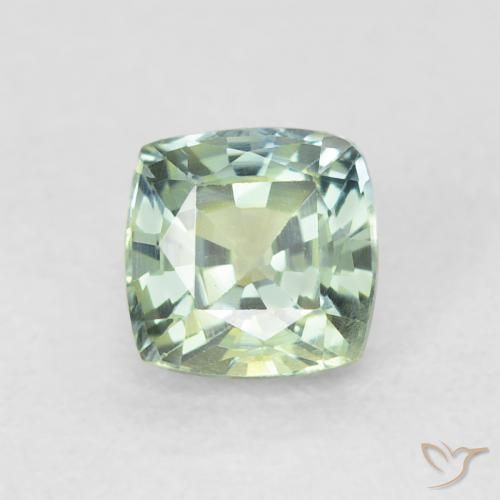 0.75ct 天然 浅苔绿色 蓝宝石, 软垫, VVS-VS