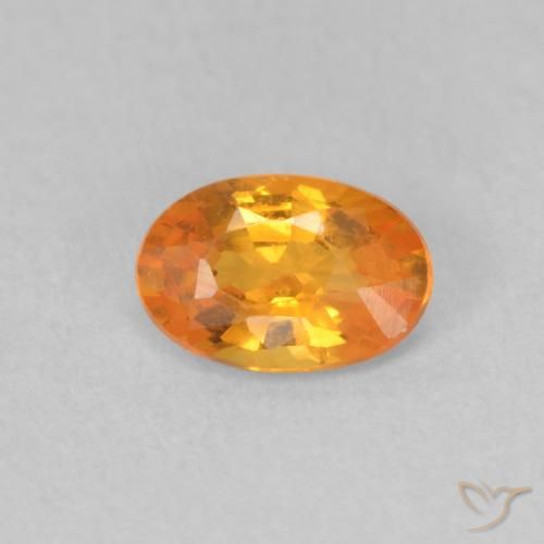 0.55ct 天然 亮橙色 蓝宝石, 椭圆形, VVS-VS